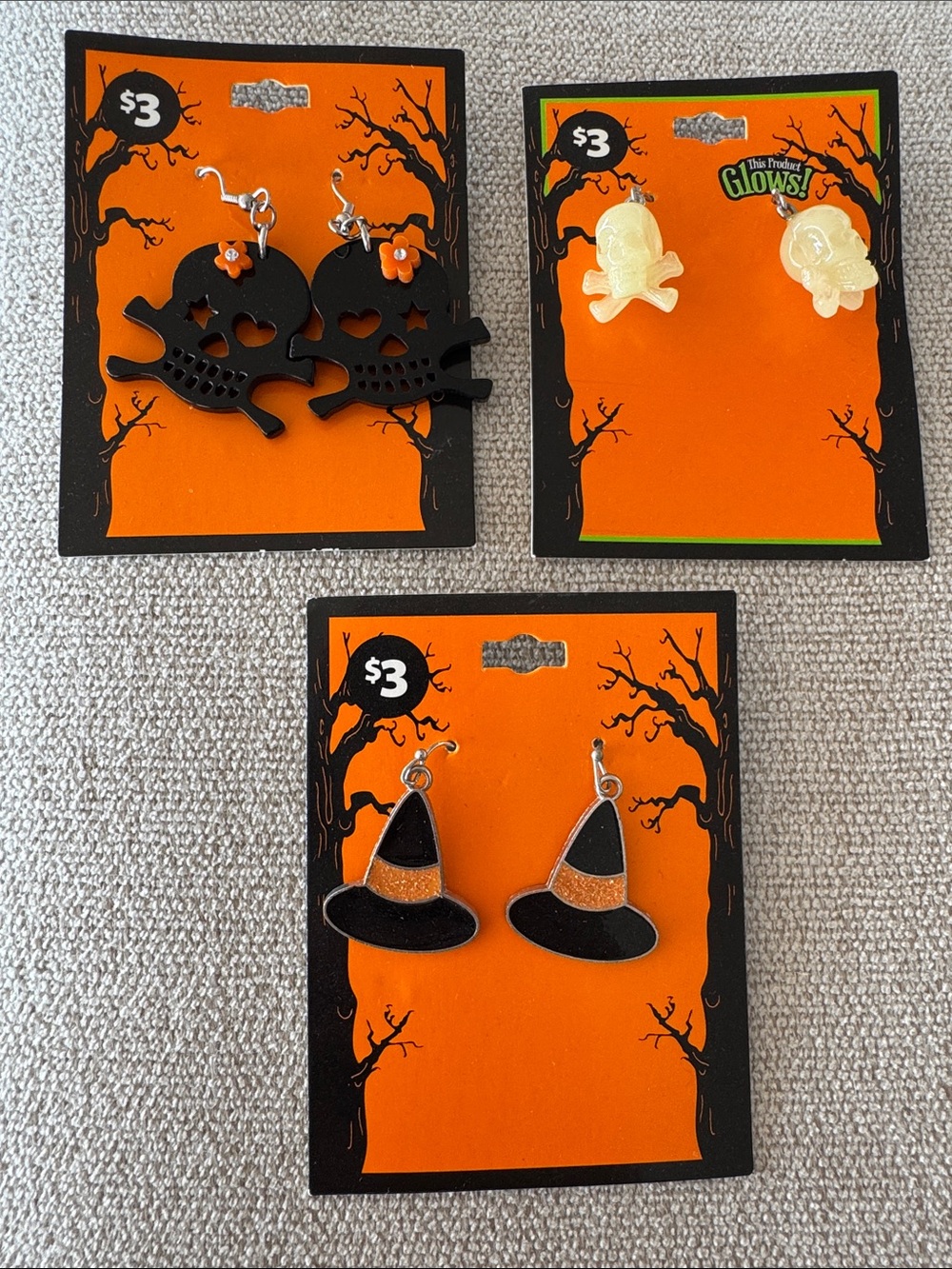 Halloween Earrings Set - Black & Orange
